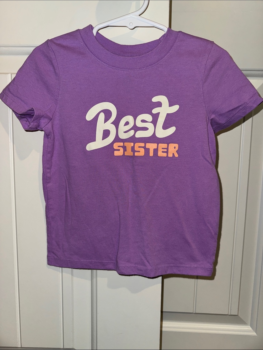 Cat & Jack Purple 'Best Sister' Graphic Tee with Peach Accent